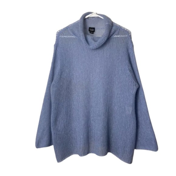 Eileen Fisher Sweaters - Eileen Fisher lilac periwinkle kid mohair open knit cowl sweater L